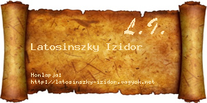 Latosinszky Izidor névjegykártya